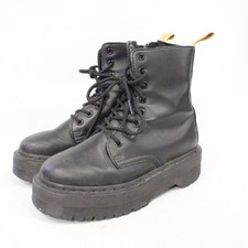 DR MARTENS JADON MONO VEGAN Leather Lace Up Zipped Ankle Boots Size UK 5 BE2