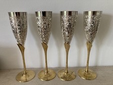 4  silver plate and brass