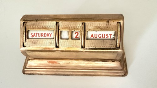 Vintage brass perpetual desk - vintage,