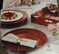 Red Charger plates with tray