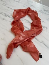 Viyella classic vintage ladies scarf in orange with  elegant floral pattern