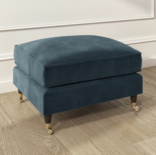 Velvet footstool ottoman - footstool,