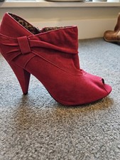 George Red Peep Toe Ankle