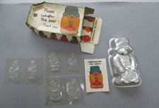 Vintage Paddington Bear tea party baking cake tin mould &6 chocolate moulds