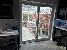 White upvc patio doors - white,
