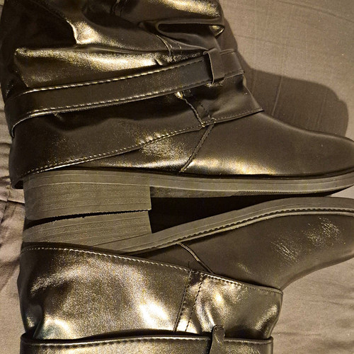 Women black biker ankle - black,