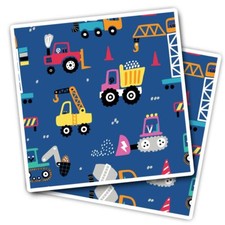 2x Vinyl Stickers Construction