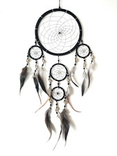 Dream Catcher Black Dreamcatcher Boys Girls Traditional Natural Shell 16 x 40cm
