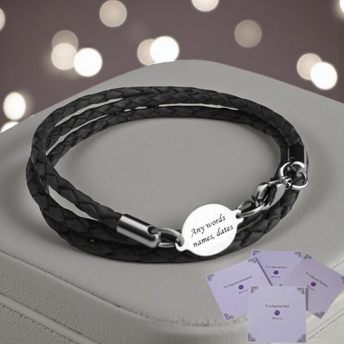 Engraved bracelet leather - engraved, bracelet,