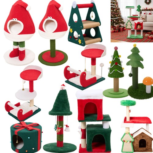 Christmas cat tree scratching - tree,