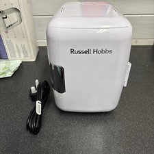 Russell Hobbs Mini Cooler White 4L Compact for Drinks Snacks & Makeup RH4CLR1001