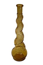 Amber Depose Glass Vase Spiral
