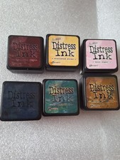Job Lot Bundle Of  6 Ranger Tim Holtz Distress Inks ( Mini Inks) Craft Clearout