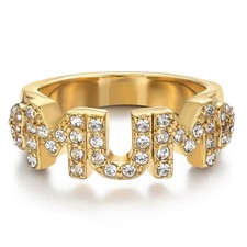 Women 9ct Gold Mum Heart Ring
