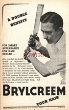 BRYLCREEM Hair Cream Denis Compton ADVERT #2 Vintage 1949 Print Ad 686/31