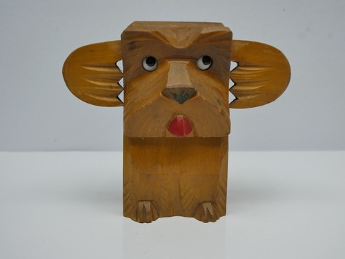 Wooden dog carved - wooden,
