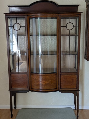 Edwardian inlaid mahogany bow - inlaid,