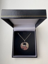 Georg Jensen rare 1997-design Hidden Heart 925 Silver Pendant & 18inch Necklace