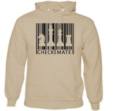 Chess Barcode Mens Funny Hoodie Board Game Player Set Pieces Timer Clock