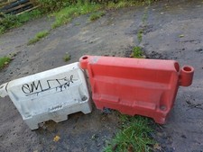 Red & White Waterfilled Plastic Road Safety Barrier - ~0.8m Long x ~0.7 m high