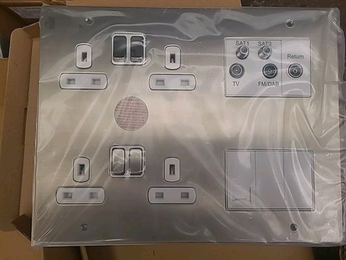 Deta media plate satin chrome - plate,