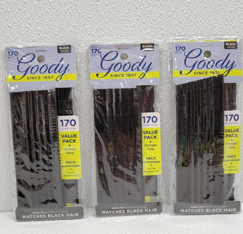 Goody black bobby pins - lot, of