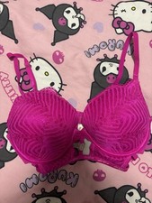 Bright Pink Women’s Bra Love Lounge Floral Design Size 34C Primark