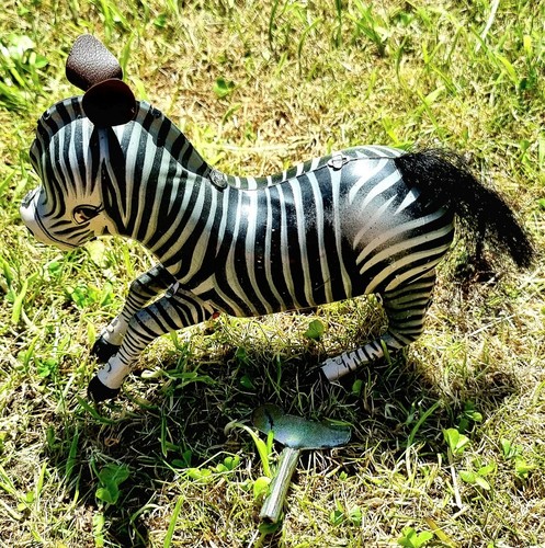 Vintage clockwork zebra litho - zebra,