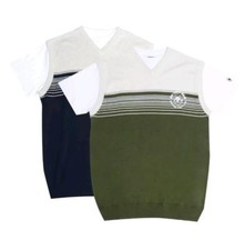 Mens KAM Mock T- Shirt Sweater Jumper Tank Top Big Size Casual 2XL-6XL