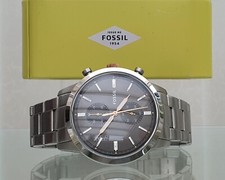 FOSSIL Mens Watch Grey silver Luminous Chronograph RRP£189 Working (f9)