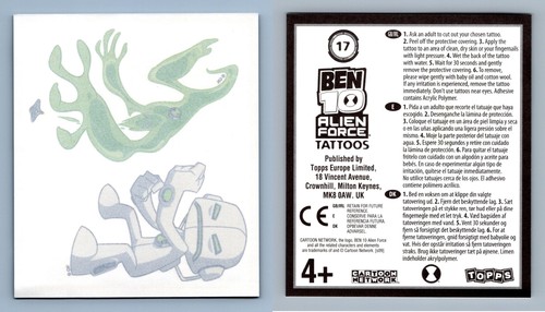 Ben alien force 17 topps - 10,