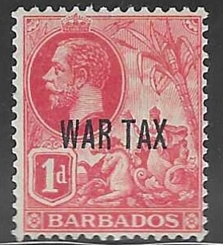 Barbados 1917 war - barbados, tax