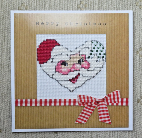 Completed cross stitch card-