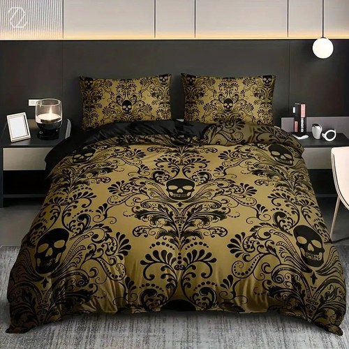 Floral skull doona duvet - floral,