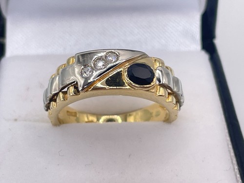 18ct gold gents sapphire - 18ct,