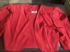 Vintage 1980s Red Bolero Jacket From Debenhams Size 12