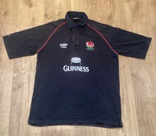 Vintage Guinness England Cotton Traders Rugby Polo Shirt Size XL Black ✅