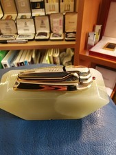 Ronson Gold Varaflame Gas Table Lighter,Green Onyx Base, Excellent Working order