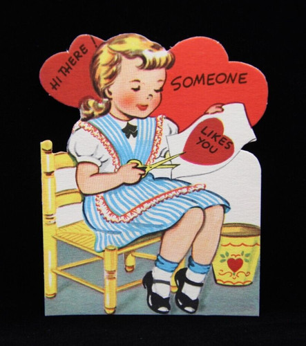 Vtg gibson die cut valentine - die-cut,