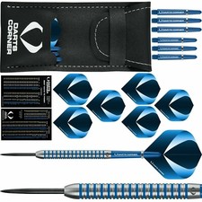 Tungsten Darts Set 23g 25g 27g - 6 Stems - 6 Flights - Case - Checkout Card