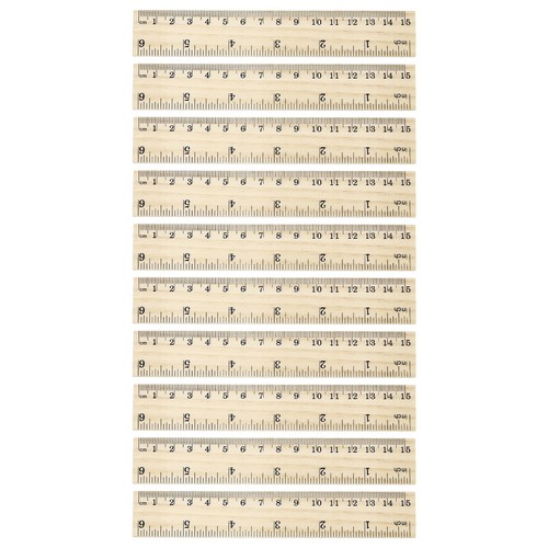 Inch wooden rulers - rulers,, 24pcs