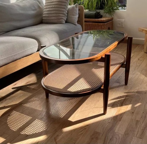 Glass coffee table tier boho - glass, 2