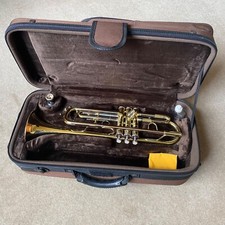 Virtually new student trumpet in its handy backpack