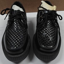 Women Black Leather Creeper