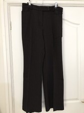 Slimma Womens Wide Leg Striped Trouser In Chocolate Brown Size 14 34” Waist