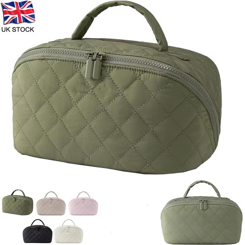 Travel makeup bag - bag,wide, open