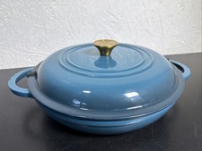 Kirkton House 30cm Cast Iron Enamel Casserole Dish Blue