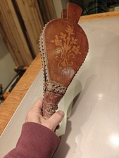 Antique inlaid wood studded bellows