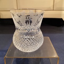 EDINBURGH CRYSTAL - THISTLE - 3 1/4" - WHISKEY TUMBLER/GLASS - SIGNED.