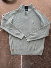 Ralph Lauren Mint Men's Quarter Zip Jumper Medium